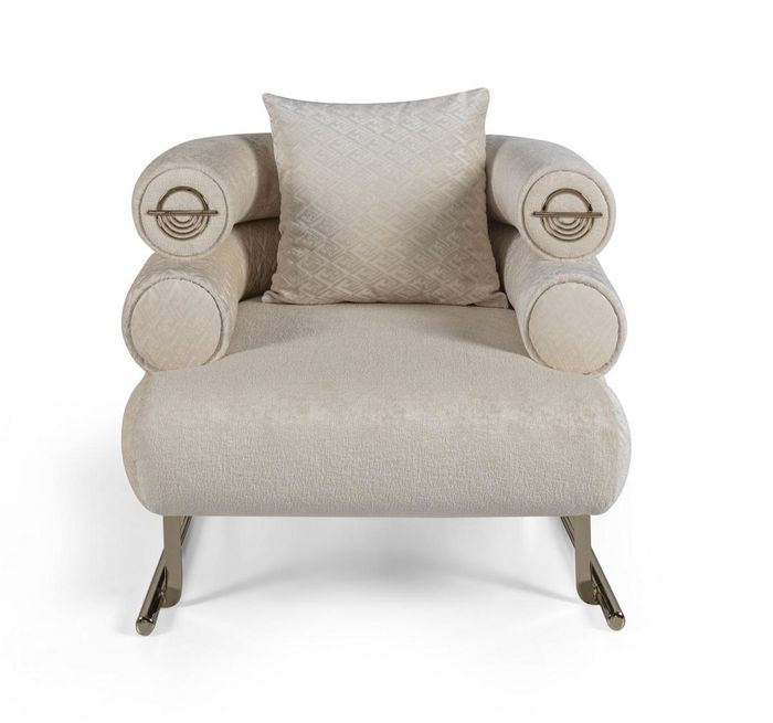 Sessel Weiß Club Lounge Designer Moderne Sessel 1 Sitzer Polster Top-Qualität