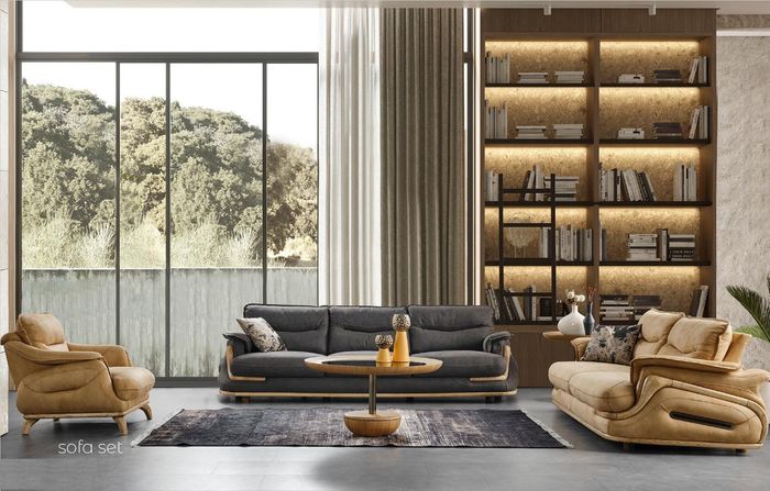 Design Sofagarnitur 4+3+1 Leder Sofa 3 tlg. Set Couchen Sofas Couch Polster Neu