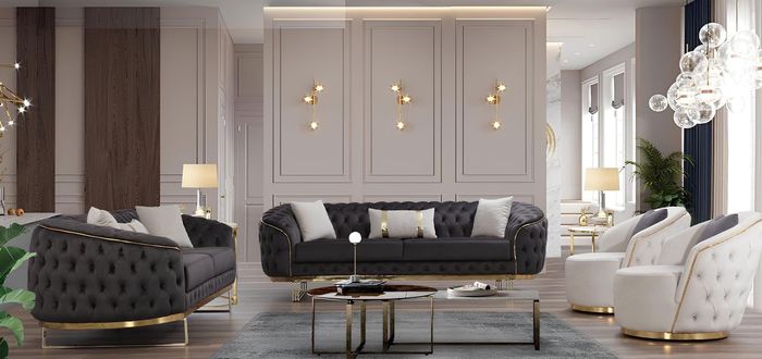 luxuriös Sofagarnitur 4tlg 3+3+1+1 Sitz Sofa Couchen Möbel Couch Wohnzimmer