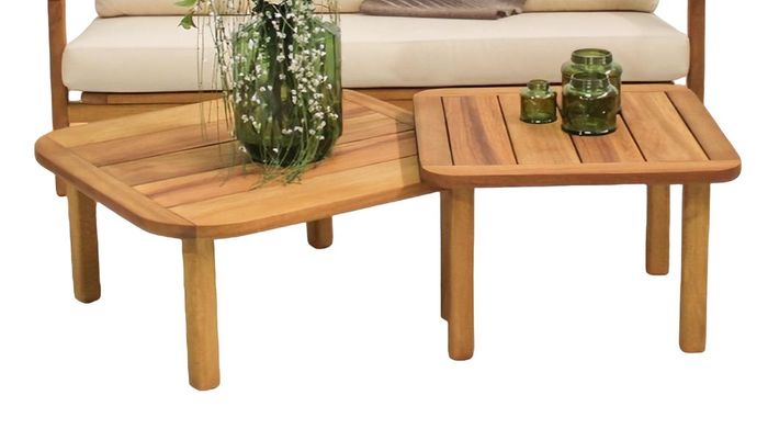 Gartenmöbel Set 2x Couchtische Kaffeetische Designertische Quadratische Tische