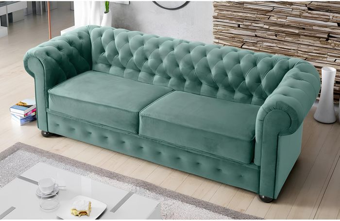 Design Sofa Couch 3 Sitzer Polsterung Leder Big Sofas Textil Chesterfield Neu