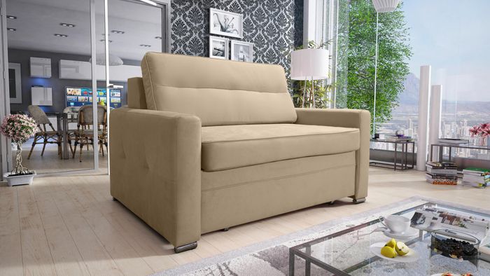 Design Chesterfield Stoff Couch Sessel 1.5 Sitzer Polster Sofas Lounge Club Neu
