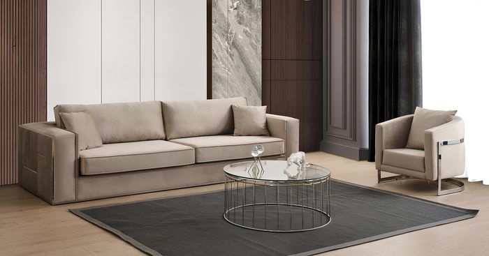 Sofa Set 2 tlg Wohnzimmer Komplett Sofagarnitur 3+1 Sitzer Möbel Textil