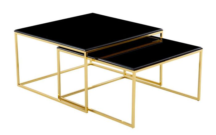 Modern Schwarz Couchtisch 2x Couchtische Wohnzimmer Hochwertig Möbel Designer