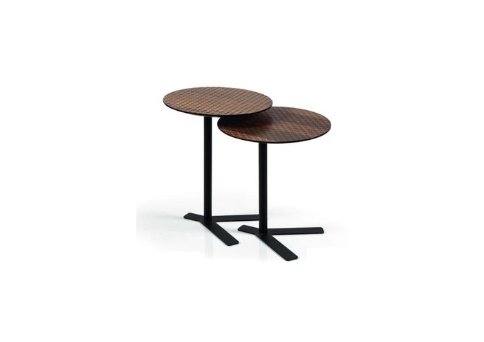 Runde Set 2x Beistelltisch Designer Möbel Wohnzimmer braun Tische Neu