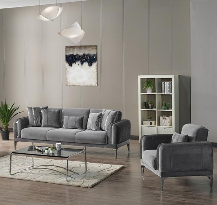 Wohnzimmer Set Sitzgruppe Sofa 3 Sitzer Dreisitzer Sessel luxuriöse Polster