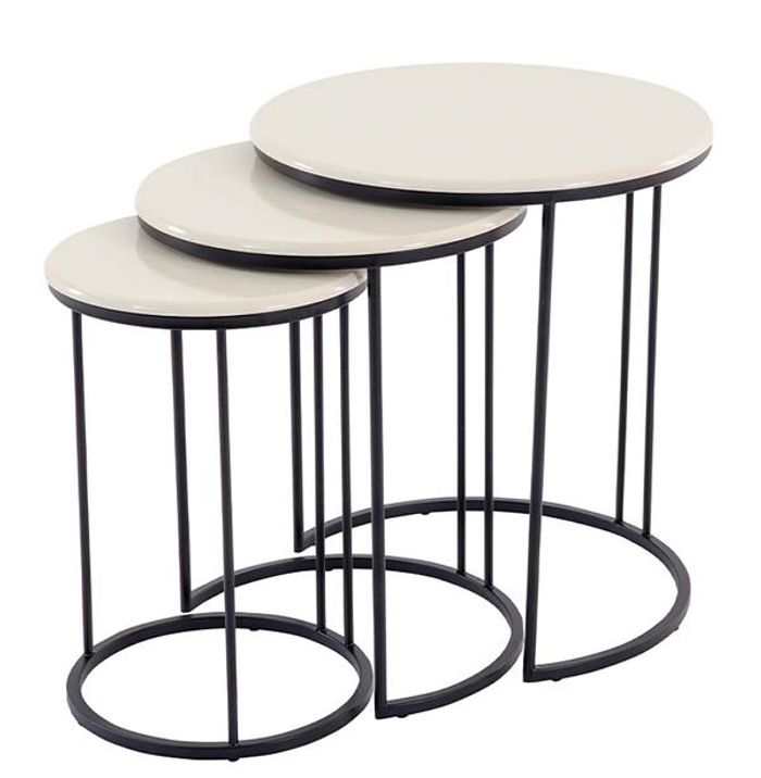 Set 3x Couchtisch Kaffeetisch Beistelltisch Design Weiß Wohnzimmertisch Tische