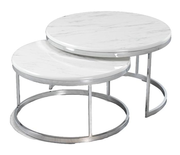 Couchtisch Luxus Weiß Design Metall Elegantes Möbel Wohnzimmer Couchtische