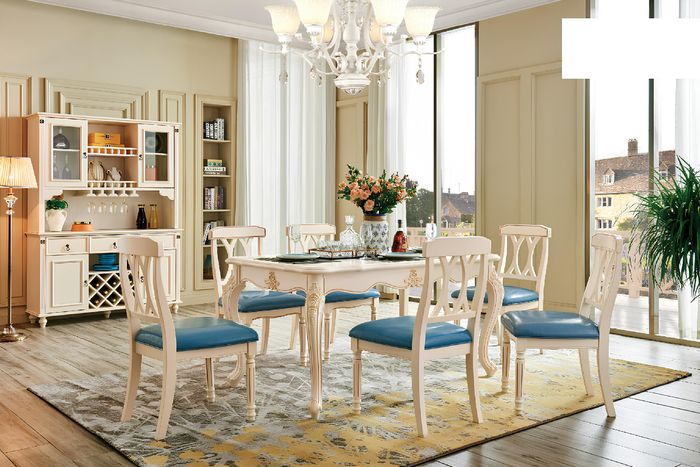 Esszimmer Esstisch 6 x Stuhle Ess Set Holz Küche Gruppe Anrichte Möbel Neu 7tlg.