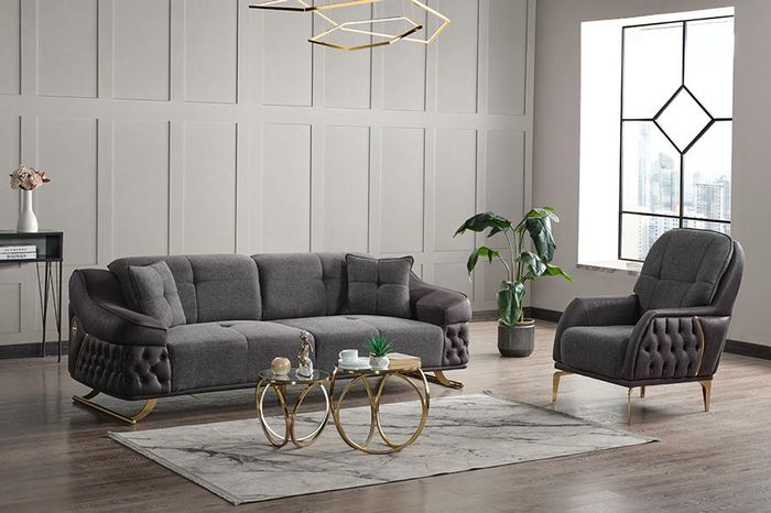 Wohnzimmer Sofagarnitur Dreisitzer Sessel Chesterfield Luxus Set 3 1 Sitzer