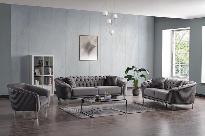 Couch Hochwertig Sofagarnitur 3 2 Sitzer Garnitur Grau Moderne Sofa 1 Sitzer
