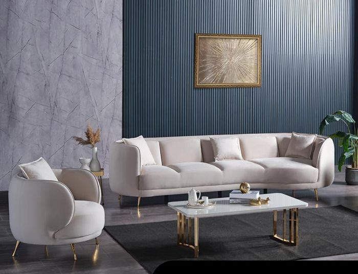 Wohnzimmer Sofagarnitur Modern Sessel Luxus Couch Set Sofa 4 Sitze Sessel