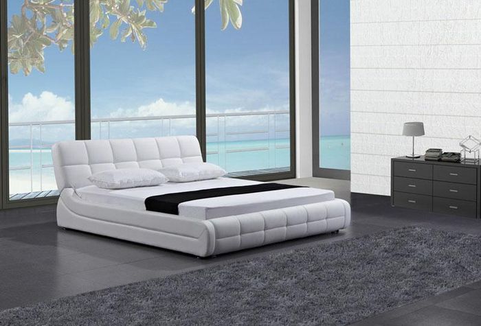 Modernes Bett Betten Polster Doppel Ehe Hotel Luxus Leder Designer Schlafzimmer