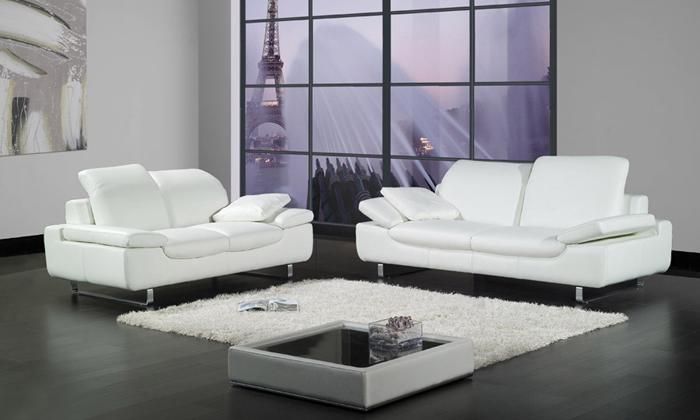 Couchen Sofagarnitur Ledersofa Sofa Sitzer Set Sofas Polster Couch 3tlg Sessel