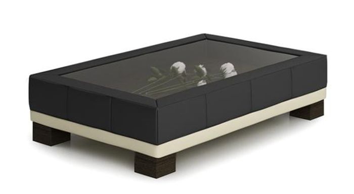 Wohnzimmer Tisch Couchtisch Kaffeetisch Glas Design Beistelltische Tische Leder