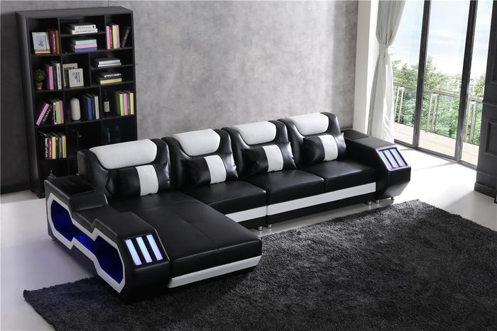 Relax Couchen L Form Shape Sofa Couch Garnitur Beleuchtet Wohnlandschaft Sofas