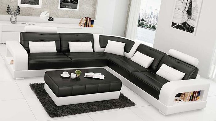 Polster Ecksofa Sofa Couch Wohnlandschaft Leder Eck Sofas Garnitur jvmoebel ®