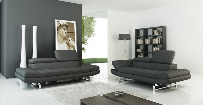 Ledersofa Couch Wohnlandschaft 3+2+1 Sitzer Garnitur Design Modern Sofa