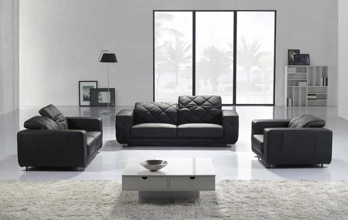 Ledersofa Wohnlandschaft 3+2 Sitzer Garnitur Design Modern Sofa Leder Garnituren
