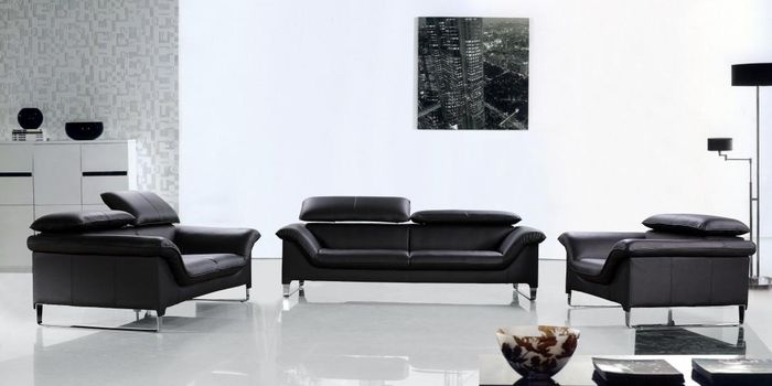 Ledersofa Couch Wohnlandschaft 3+1+1 Sitzer Garnitur Design Modern Sofa Designer