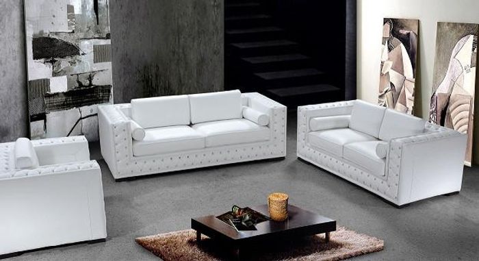 Ledersofa Couch Wohnlandschaft 3+2+1 Sitzer Sofa Garnitur Design Neu Polster