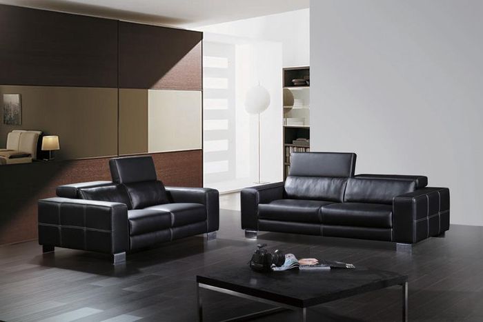 Ledersofa Couch Wohnlandschaft 3+2 Sitzer Garnitur Design Modern Sofa Garnituren