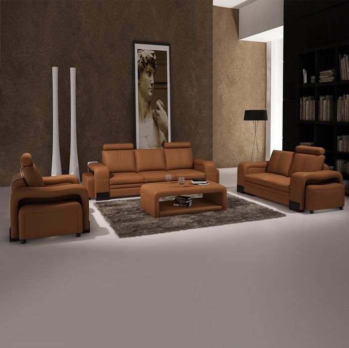 Ledersofa Sofagarnitur 3+2+1 Sitzer Set Garnitur Polstersofa Couch Designersofa