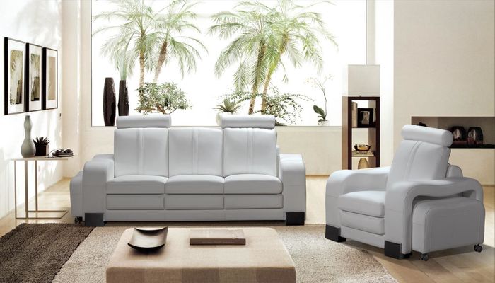 Sessel Relaxsessel Einsitzer Fernsehsessel mit Hocker Kunstleder TV Lesesessel
