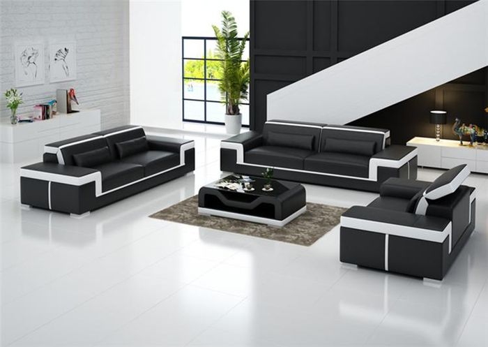 Ledersofa Couch Wohnlandschaft 3+2+1 Sitz Garnitur Design Modern Sofa jvmoebel ®