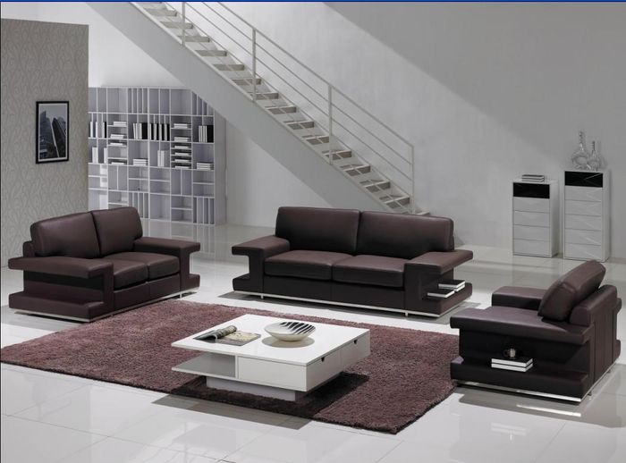 Ledersofa Wohnlandschaft 3+2+1 Sitz Garnitur Design Couch Modern Sofa jvmoebel ®