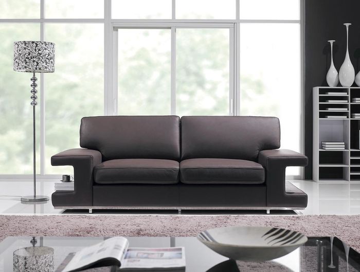 Sofa Couch Polster 2 Sitzer Leder Sofas Couchen Sitz Garnituren Design Club neu