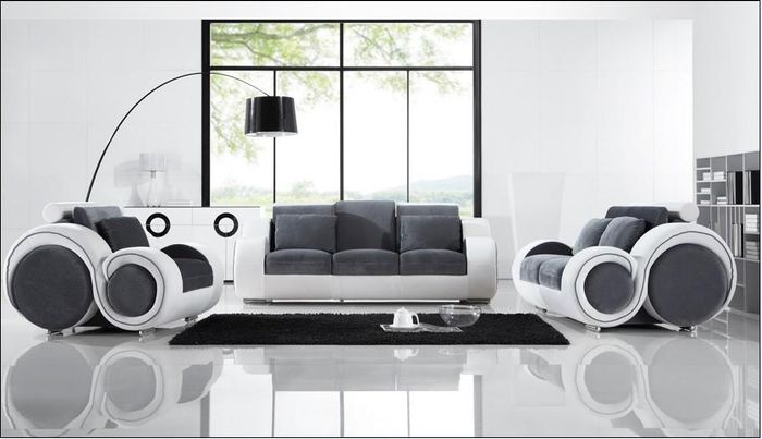 Moderne Sofagarnitur 3+2+1 Sitzer Set Design Sofas Polster Couchen Textil Relax