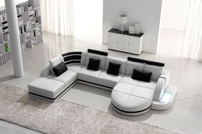 Ecksofa Ledersofa Big XXL U Form Wohnlandschaft Sofa Couch Garnitur Sofas Ecke