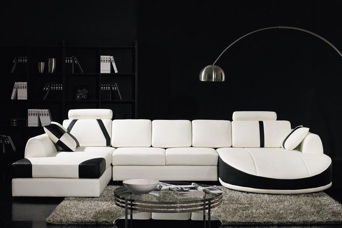 Ecksofa Ledersofa Polster Wohnlandschaft Couch Sofa Eckgarnitur U Form