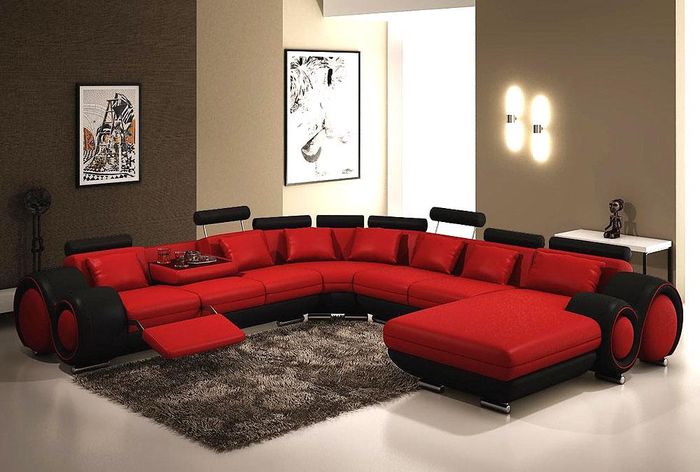 Ledersofa Couch Polster Sitz Garnitur Couchen Wohnlandschaft BIG XXL Couchen Neu