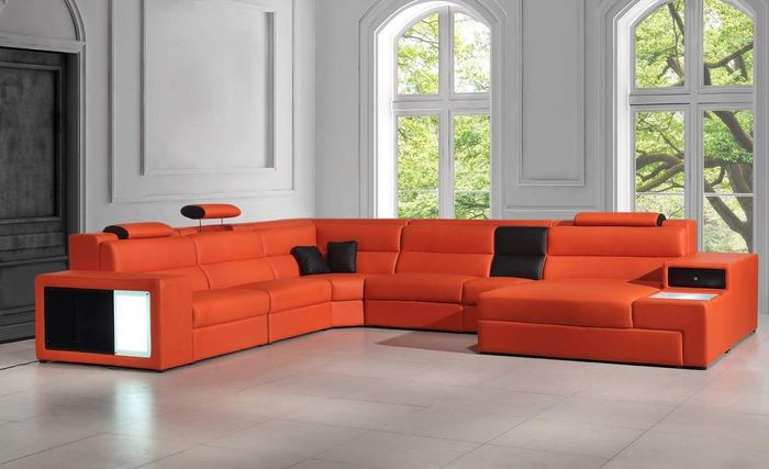 Ecksofa Ledersofa Big XXL U Form Wohnlandschaft Sofa Couch Garnitur Farbwahl Neu