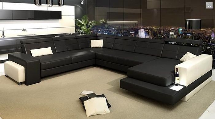 Designer Wohnlandschaft U-Form Couch Ecksofa Polster Garnitur Eckgarnitur Sofa
