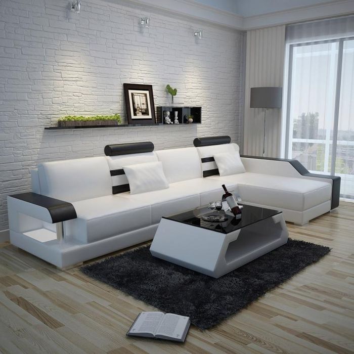 Beleuchtete Wohnzimmer Sitzlandschaft Couchgarnituren Sitz Polster Lederecke Neu