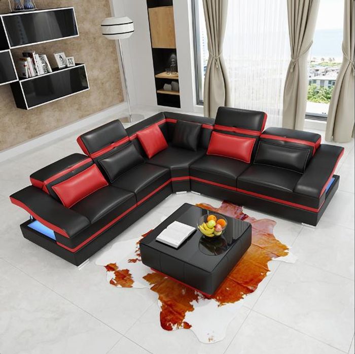 Ecksofa LForm Couchtisch Ecke Leder Garnitur Tisch Wohnlandschaft L Form 2tlg