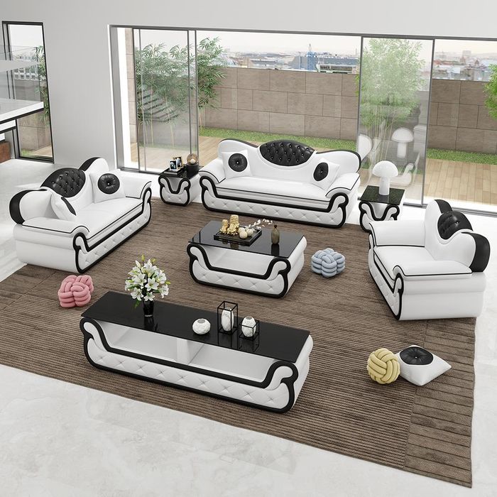 Sofagarnitur 3+1+1 Sitzer Sofas Couch Polster Garnitur Moderne Couchen Stoff Neu