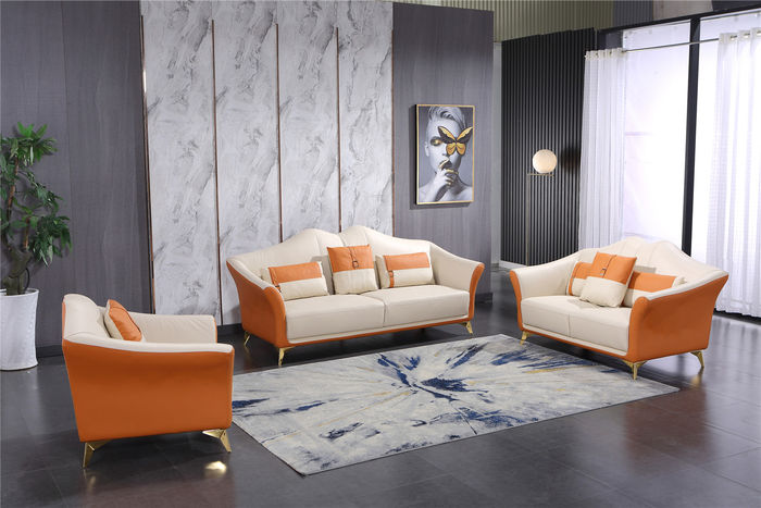 Sofa mit Polster Leder Couch Sitz Komplett Set Moderne Garnitur 3+2 Sitzer Neu