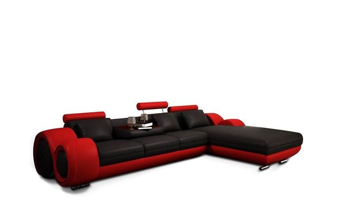 Ecksofa Sofa Couch Polster Wohnlandschaft Leder Eck Sofas Garnitur L Form Modern