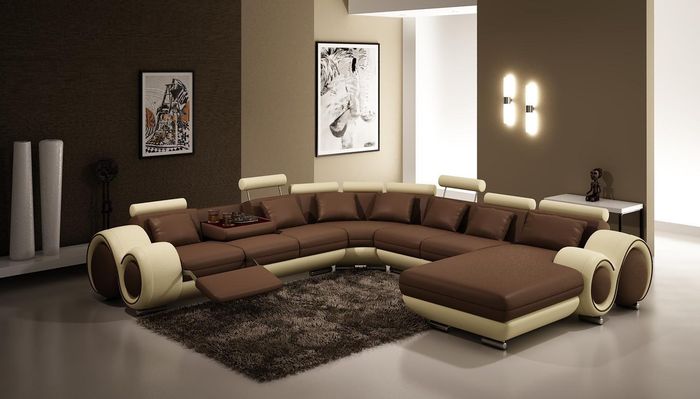 Sofas U Form Sofa Couch Polster Garnitur Wohnlandschaft Design Ecksofa Leder Neu