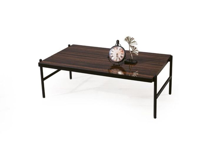 Designer Brauner Couchtisch Wohnzimmer Holz Ablage Möbel Beistelltisch