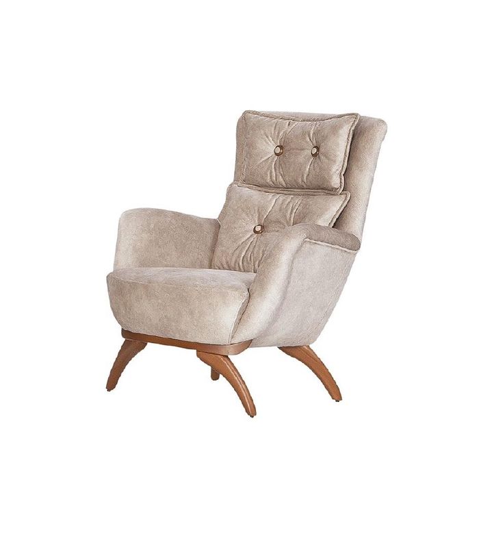 Beiger Sessel Luxus Club Lounge Designer Lehn Stuhl Einsitzer Polster