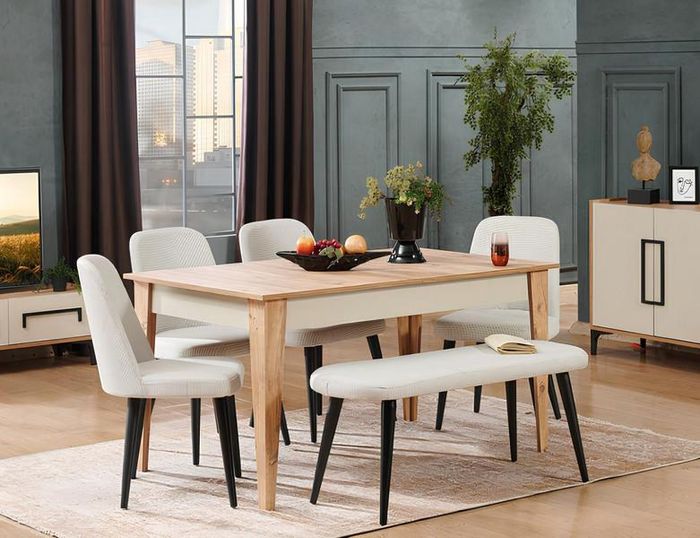 Esstisch Essgruppe Essmöbel-Set Tisch Stuhl Esszimmer Sitzgruppe Esszimmerset