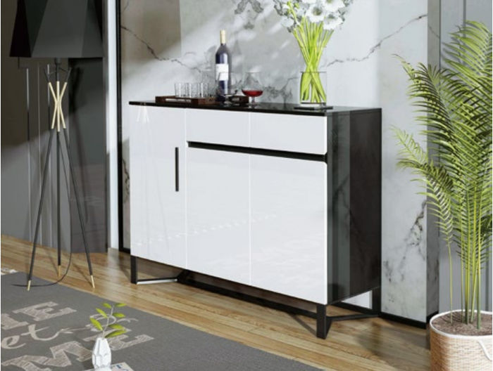 Kommode Sideboard Highboard Schrank Anrichte 3 Türen 2 Schubladen Hochglanz Neu