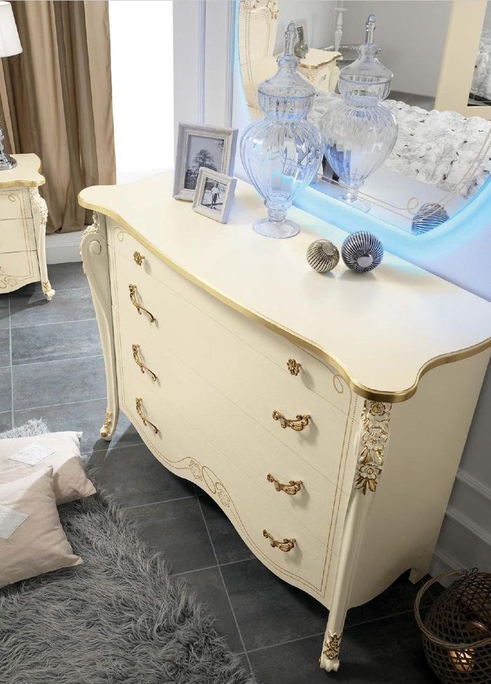 Spiegel Klassischer Holz Schlafzimmer Möbel Art déco Stil Design Wandspiegel