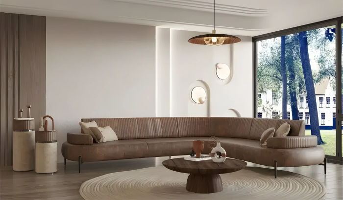Luxus Ecksofa Stoffsofa Polstersofa L Form Sofa Couch Braun Wohnzimmer
