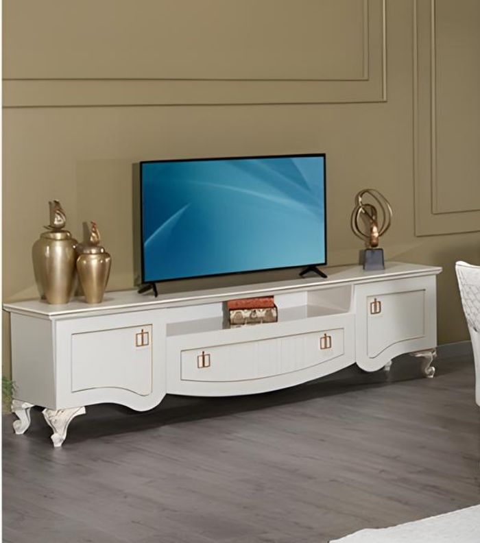 Sideboard TV Ständer RTV Lowboard Tisch Weiß Wohnzimmer Holz Design